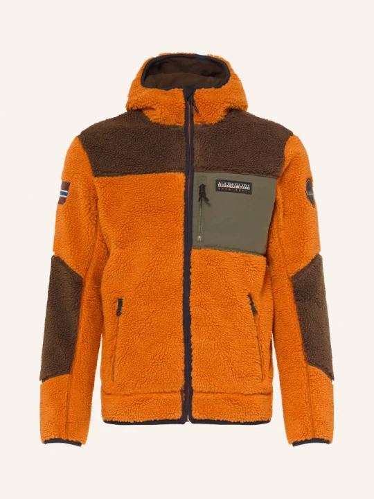 Obrázek produktu Napapijri Fleecová Mikina Yupik oranžová / tmavě hnědá / khaki