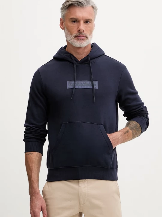 Obrázek produktu Napapijri mikina s kapucí pánská bavlněná B-BOX LOGO námořnická modř