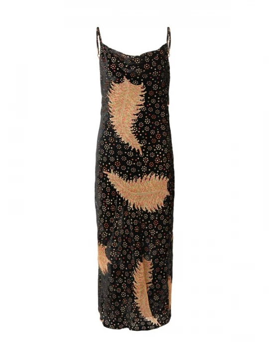 Obrázek produktu Nasty Gal Šaty tmavě béžová / zelená / světle červená / černá