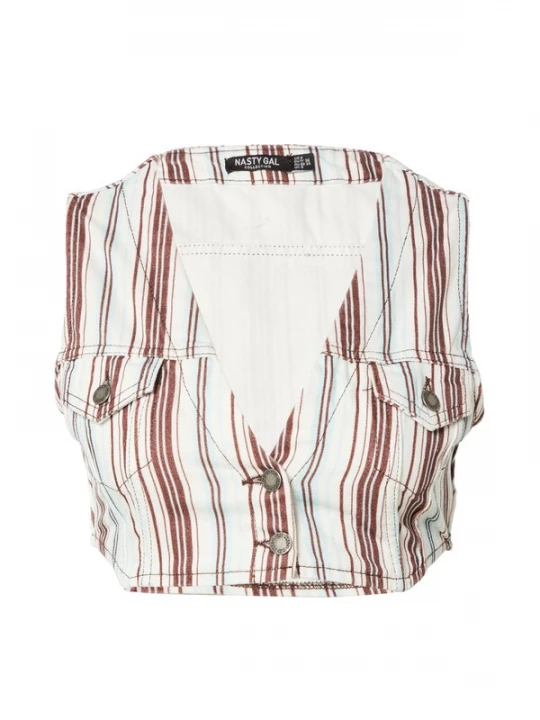 Obrázek produktu Nasty Gal Top krémová / světlemodrá / rezavě hnědá