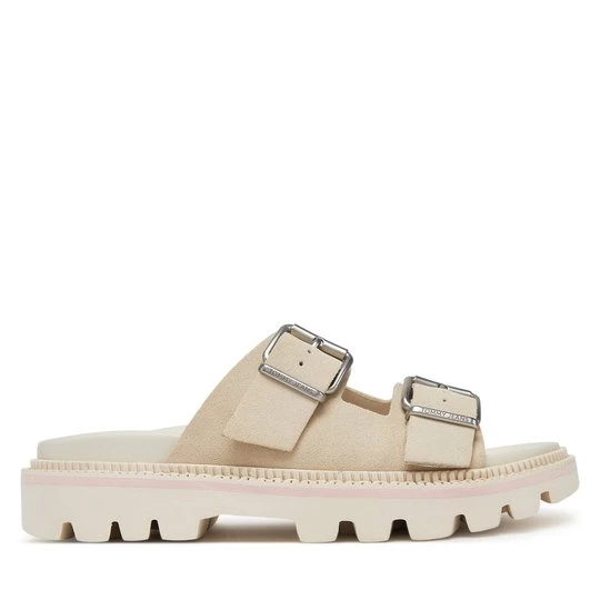 Obrázek produktu Nazouváky Tommy Jeans Double Strap Sandal Suede EN0EN02797 Écru Krémová