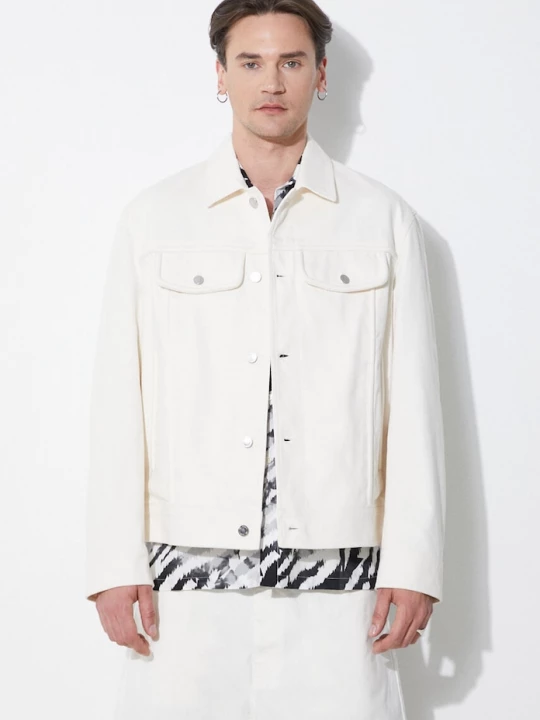 Obrázek produktu Neil Barrett Bavlněná bunda Neil Barrett Slim Front Pockets Jean Jacket béžová