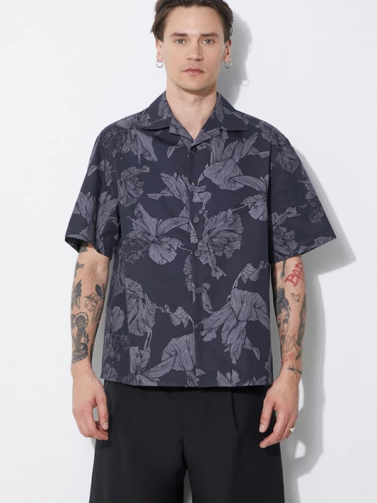 Obrázek produktu Neil Barrett Bavlněná košile Neil Barrett Boxy Bold Flowers Print Short Sleeve Shirt