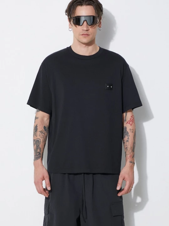 Obrázek produktu Neil Barrett Bavlněné tričko Neil Barrett Slim Dropped Shoulder Pierced Nipple černá