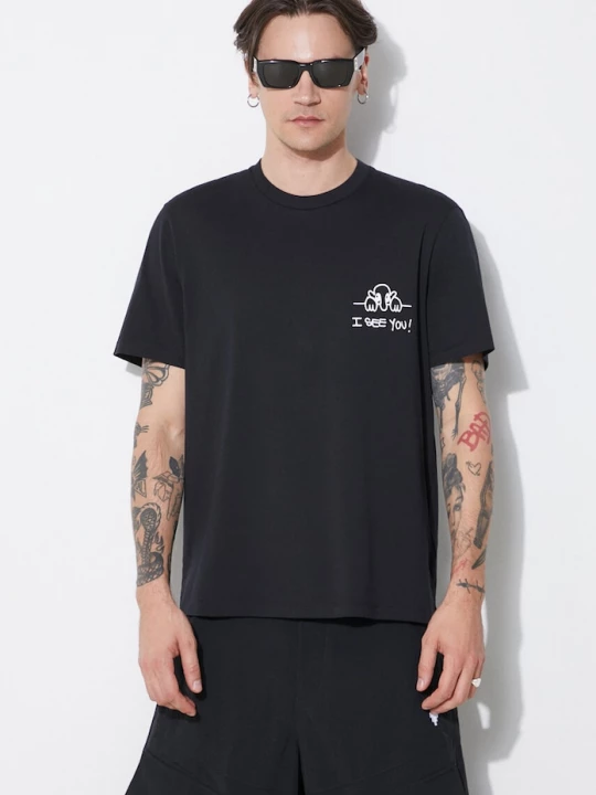 Obrázek produktu Neil Barrett Bavlněné tričko Neil Barrett Slim "I See You" černá