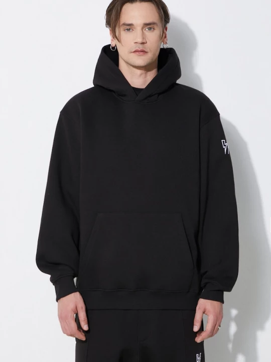 Obrázek produktu Neil Barrett Mikina Neil Barrett Easy Drop Shoulder Double Bolts Hoodie černá