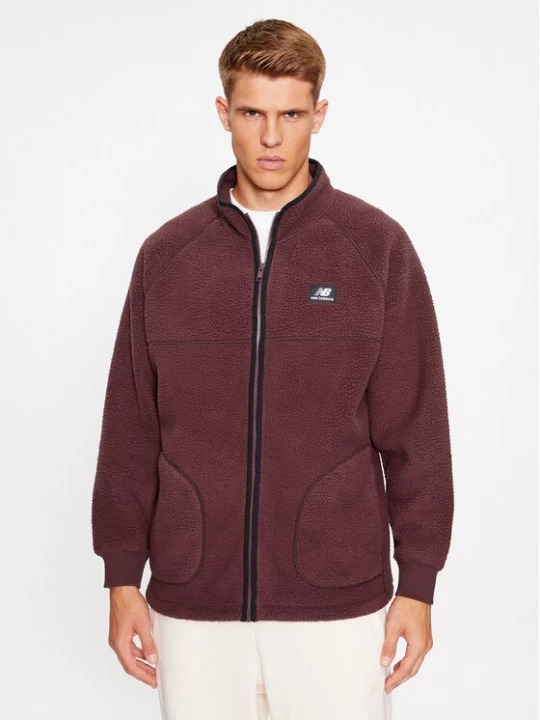 Obrázek produktu New Balance Fleecová mikina Athletics Polar Fleece Full Zip MJ33503 Tmavě červená Regular Fit