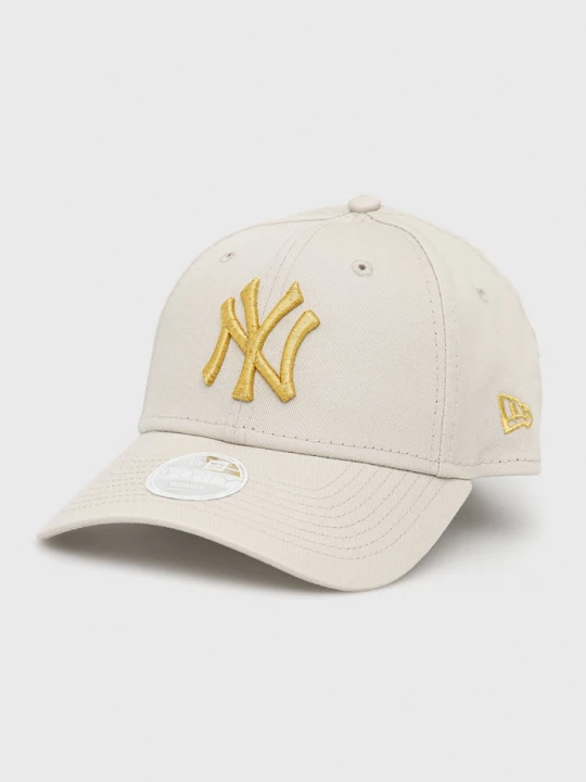Obrázek produktu New Era Bavlněná čepice New Era METALLIC LOGO 9FORTY® béžová