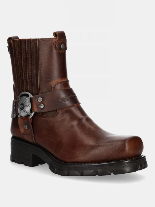 Obrázek produktu New Rock Kožené kotníkové boty New Rock Alaska Cuero, Motorcycle Marron hnědá