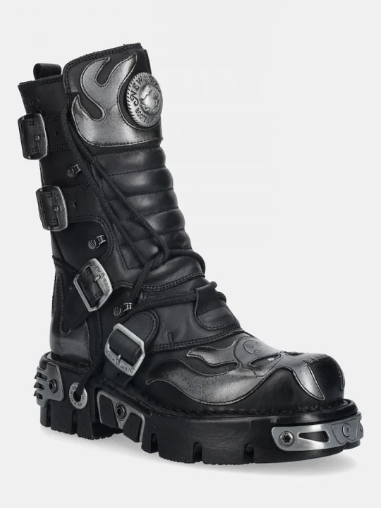 Obrázek produktu New Rock Kožené kotníkové boty New Rock černá