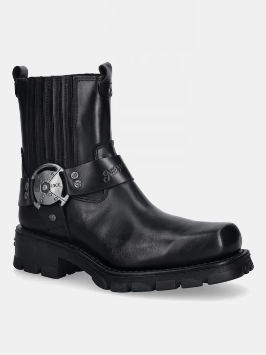 Obrázek produktu New Rock Kožené kotníkové boty New Rock Itali Negro, Motorcycle Negro černá