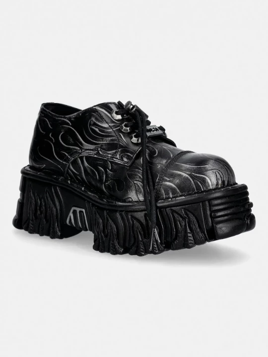 Obrázek produktu New Rock Kožené polobotky New Rock GRABADO FUEGO PULIK ACERO CRUST NEGRO černá