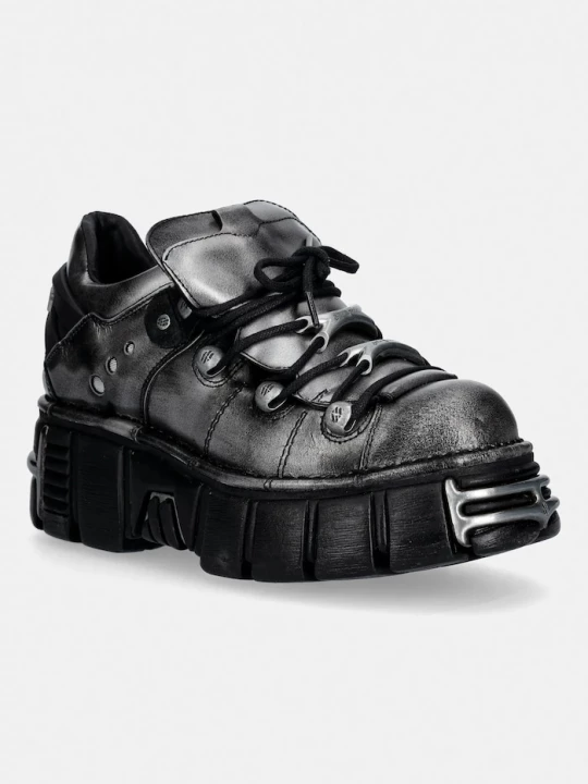 Obrázek produktu New Rock Kožené polobotky New Rock PULIK ACERO, TOWER NEGRO ACERO + lateral + šedá