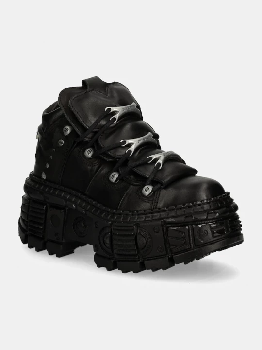 Obrázek produktu New Rock Kožené tenisky New Rock CRUST NEGRO + TANK CASCO NEGRO černá