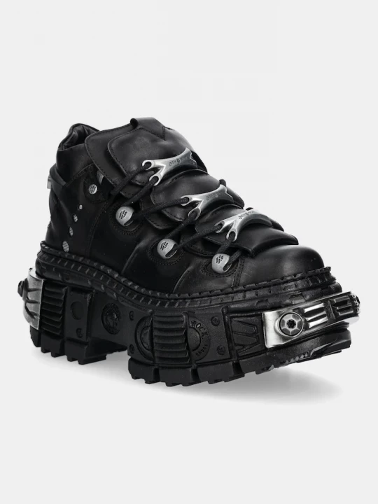 Obrázek produktu New Rock Kožené tenisky Crust Negro, Tank Casco Negro Power černá