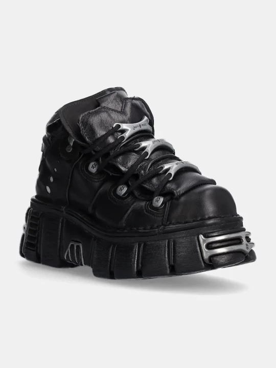 Obrázek produktu New Rock Kožené tenisky New Rock Itali Negro + Nomada Negro + Tower Negro Acero černá