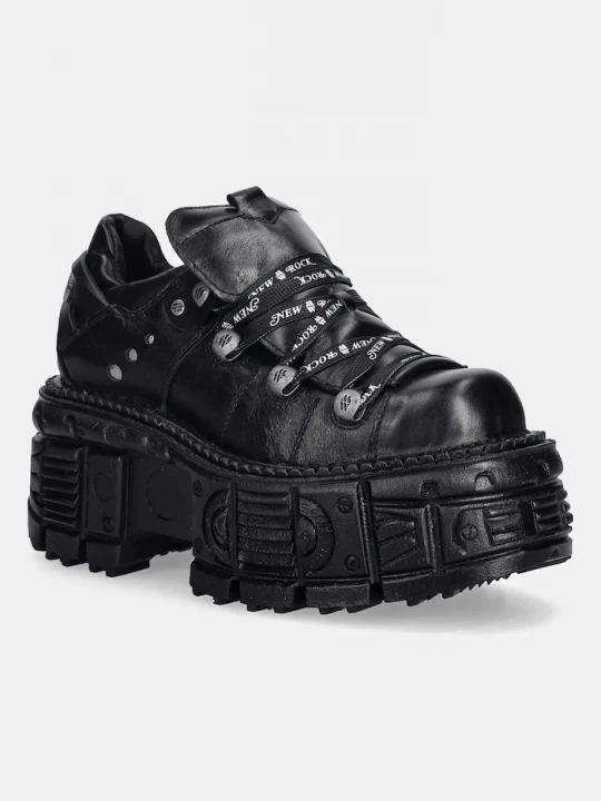 Obrázek produktu New Rock Kožené tenisky New Rock ITALI NEGRO, TANK NE černá