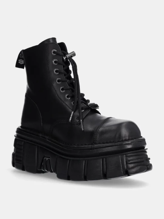 Obrázek produktu New Rock Kožené workery New Rock Nomada Negro + Tower Negro Lateral E-14 černá