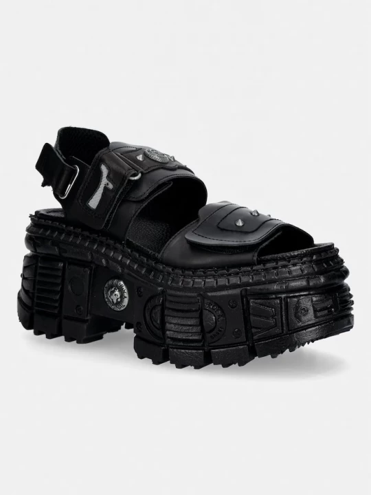 Obrázek produktu New Rock sandály dámské kožené ANTIK NEGRO, ITALI NEGRO, TANK CASCO LATE černá