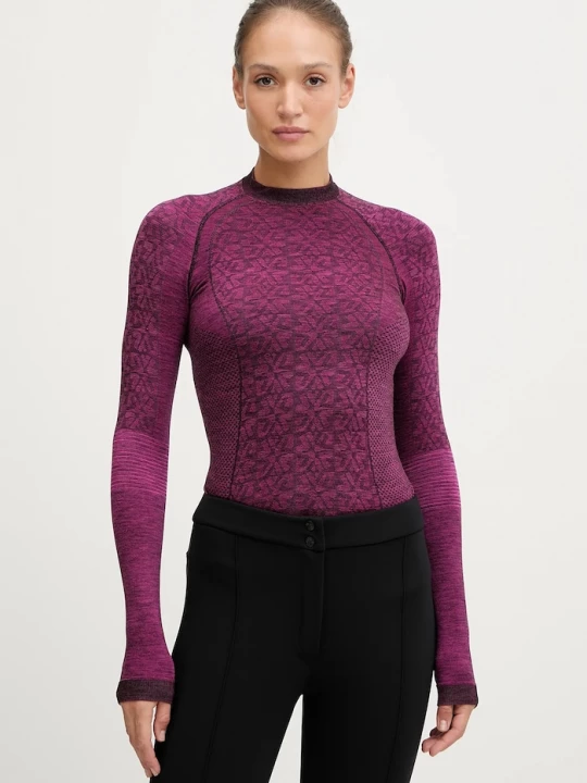 Obrázek produktu Newland Funkční tričko s dlouhým rukávem s příměsí vlny Newland LADY ROUND NECK SW růžová
