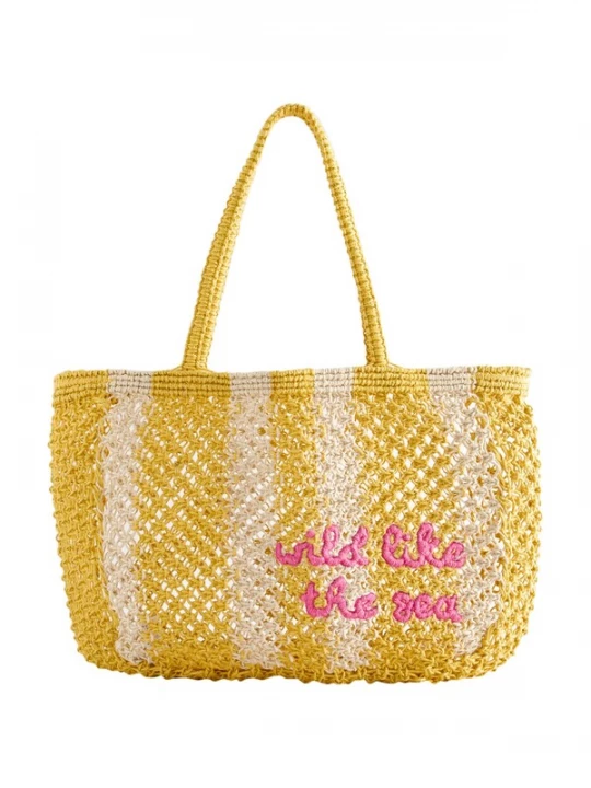 Obrázek produktu Next Plážová taška žlutá / tmavě růžová / offwhite