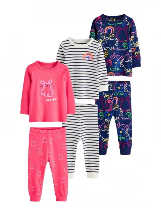 Obrázek produktu Next Pyžamo tmavě modrá / žlutá / pink / bílá
