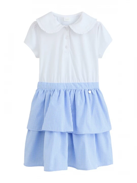 Obrázek produktu Next Šaty 'Gingham School Tiered Rara' světlemodrá / bílá