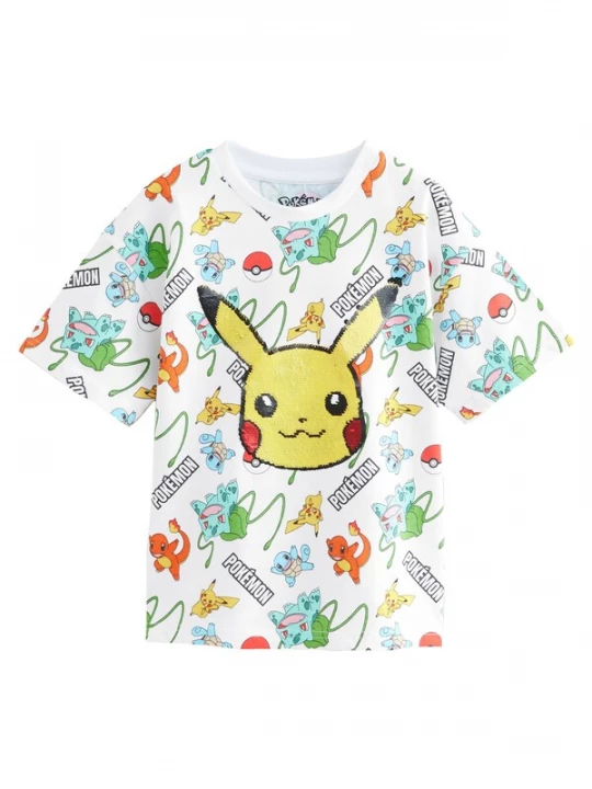 Obrázek produktu Next Tričko 'Pokémon'  aqua modrá / žlutá / černá / bílá