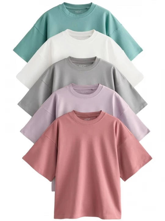 Obrázek produktu Next Tričko šedá / světle zelená / světle fialová / korálová / offwhite