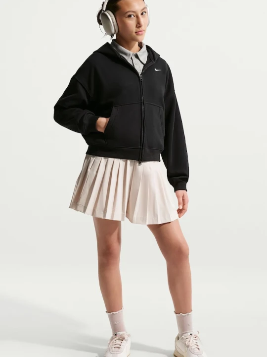 Obrázek produktu Nike rozepínací mikina s kapucí dětská s bavlnou Sportswear Studio Fleece černá
