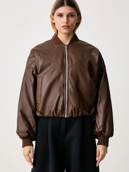 Obrázek produktu Nike Sportswear bomber dámský z imitace kůže Therma-FIT hnědá