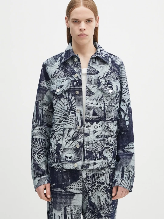 Obrázek produktu No Problemo Bavlněná bunda No Problemo Apocalypse Jacquard Trucker Jacket modrá