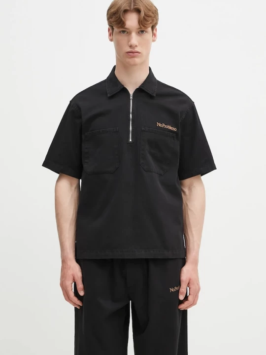 Obrázek produktu No Problemo Bavlněné polo tričko No Problemo Mini Problemo SS Work Shirt - Twill černá
