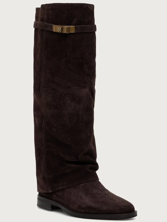 Obrázek produktu Nokwol kozačky nad kolena dámské kožené Vespa Brown Double Dye Suede