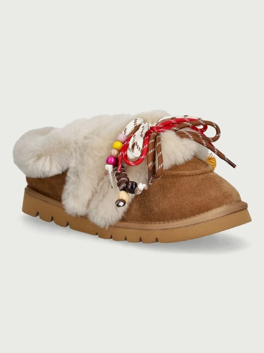 Obrázek produktu Nokwol Pantofle dámské semišové April Chestnut Hairy Suede hnědá