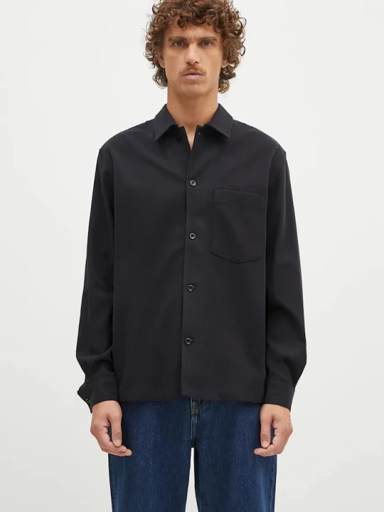 Obrázek produktu Norse Projects Košile s příměsí vlny Carsten Cotton Wool LS Shirt černá