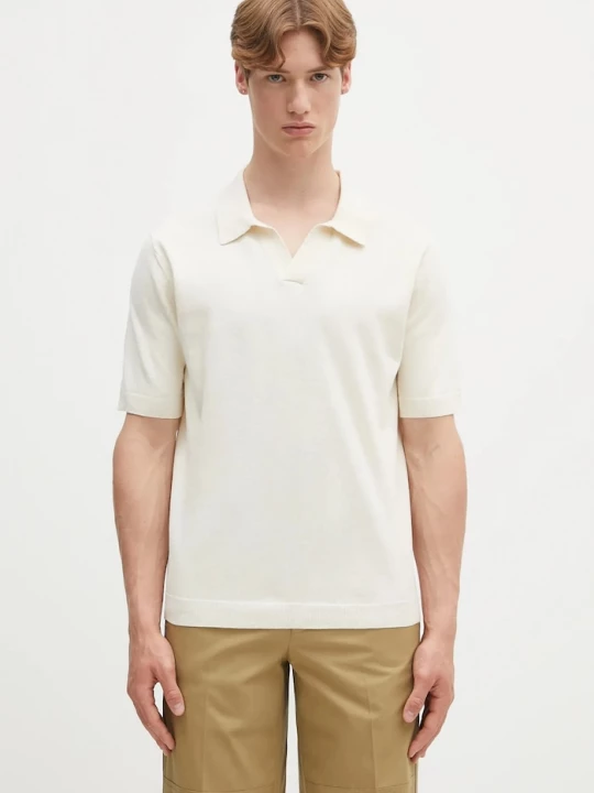 Obrázek produktu Norse Projects Plátěné polo tričko Norse Projects Leif Cotton Linen Polo béžová
