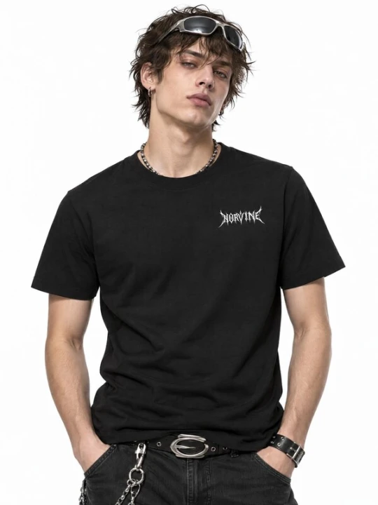 Obrázek produktu Norvine Tričko 'Norvine Y2K Tribal Style Techno 2000s T-Shirt' černá