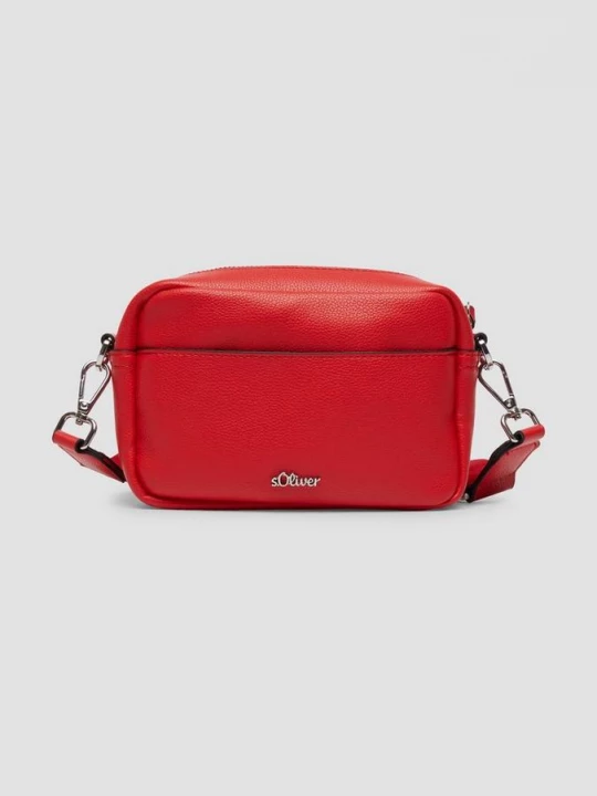 Obrázek produktu Obdélníková kabelka s ramenním popruhem s logem a zapínáním na zip s.Oliver červená