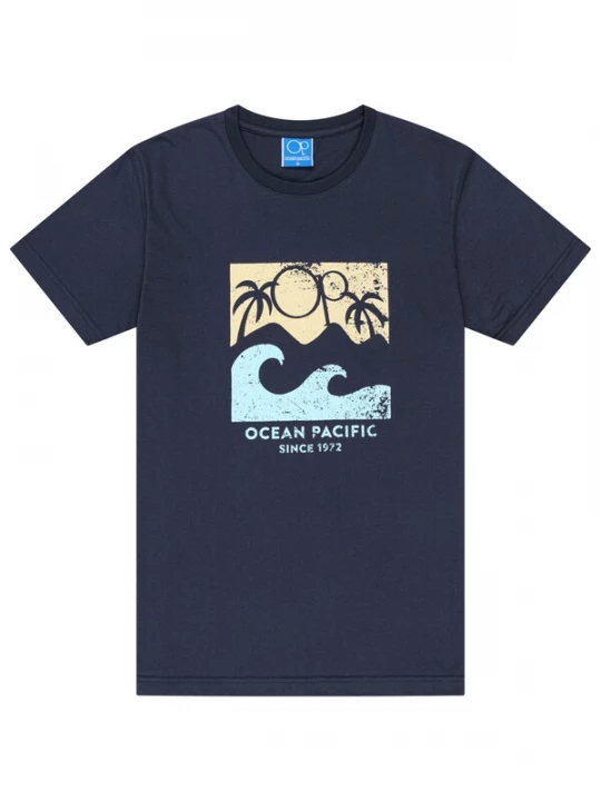 Obrázek produktu Ocean Pacific Tričko 'Froth' slonová kost / marine modrá