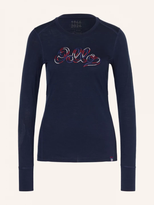 Obrázek produktu Odlo Funkční Tričko Merino 200 80th Anniversary Z Merino Vlny tmavě modrá / červená / bílá
