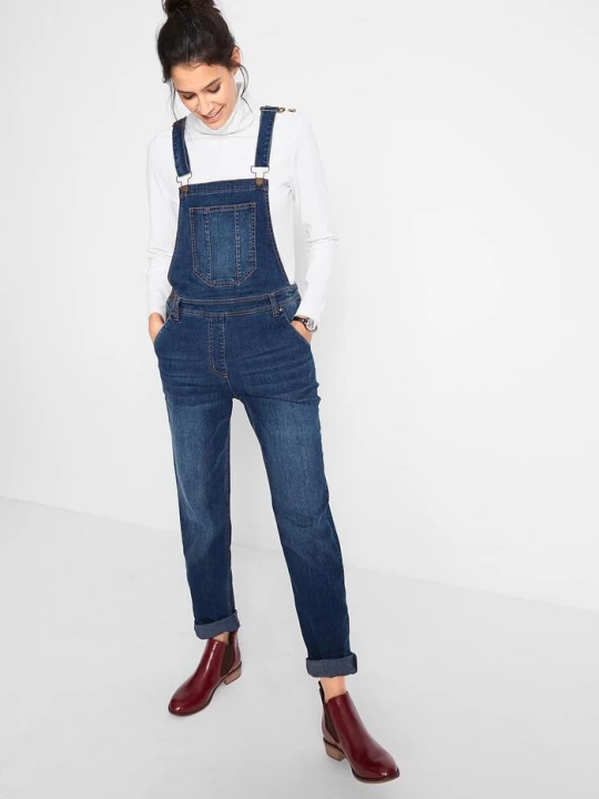 Obrázek produktu Ogrodniczki jeansowe o kroju boyfriend BonPrix niebieski