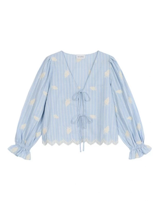 Obrázek produktu OH APRIL Halenka 'Ninon' světlemodrá / offwhite