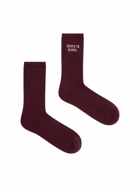 Obrázek produktu OH APRIL Ponožky 'Girl's Girl' světle růžová / bordó