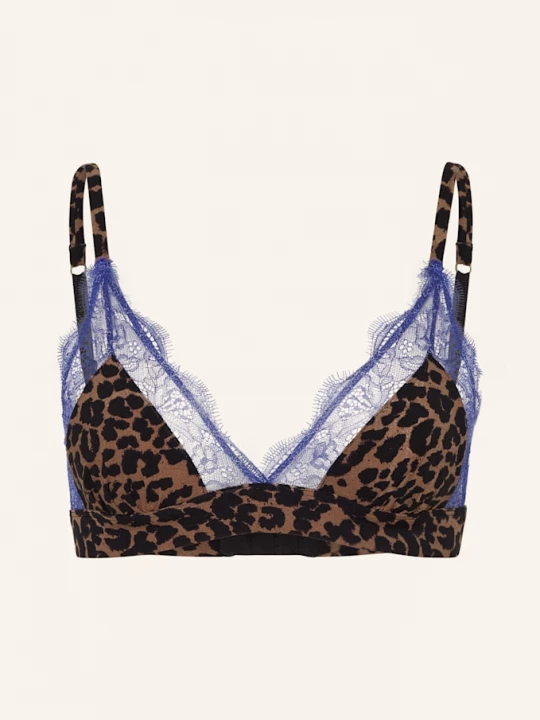 Obrázek produktu Oh April Trojúhelníková Podprsenka Love Lace hnědá / tmavě hnědá / modrá