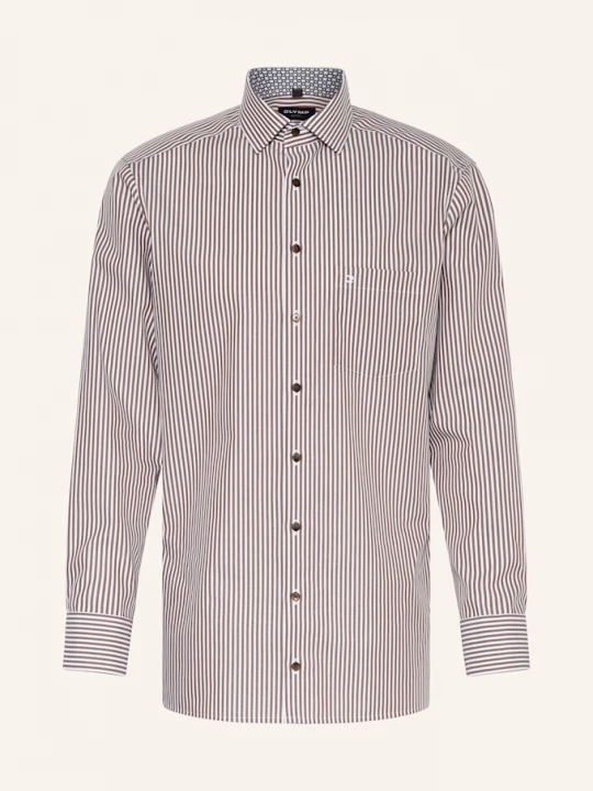 Obrázek produktu Olymp Košile Level Five Modern Fit hnědá / bílá