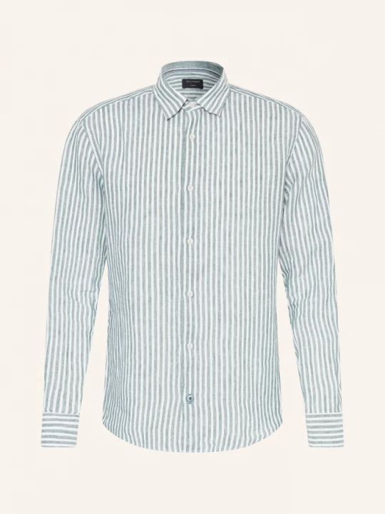 Obrázek produktu Olymp Lněná Košile Casual Modern Fit petrolejová / bílá