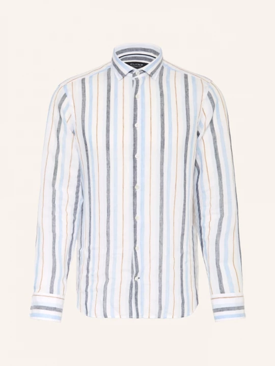 Obrázek produktu Olymp Signature Lněná Košile Casual Tailored Fit tmavě modrá / tmavě šedá / bílá