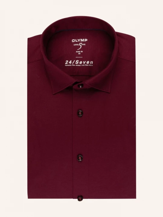 Obrázek produktu Olymp Žerzejová Košile Level Five 24 / Seven Body Fit tmavě červená