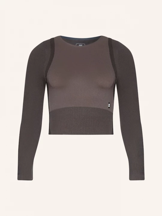Obrázek produktu On Cropped Tričko S Dlouhým Rukávem Studio Knit tmavě hnědá